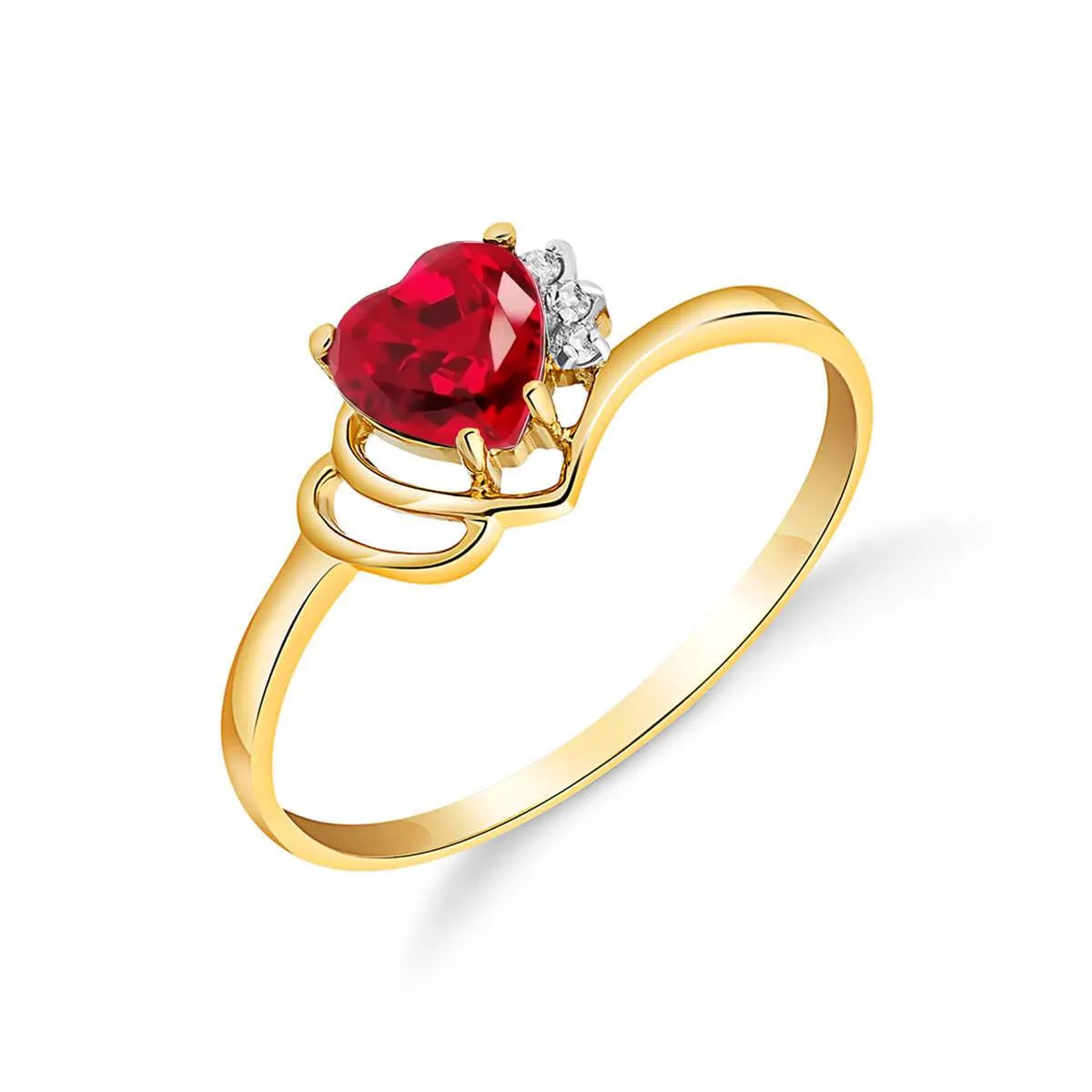 1.02 Carat 14K Solid Yellow Gold Dazzling Dazzler Ruby Diamond Ring