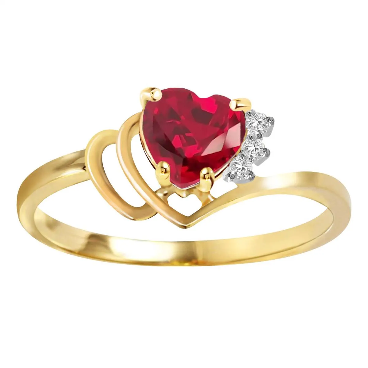 1.02 Carat 14K Solid Yellow Gold Dazzling Dazzler Ruby Diamond Ring