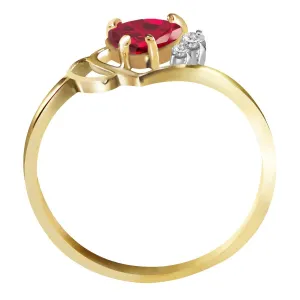 1.02 Carat 14K Solid Yellow Gold Dazzling Dazzler Ruby Diamond Ring