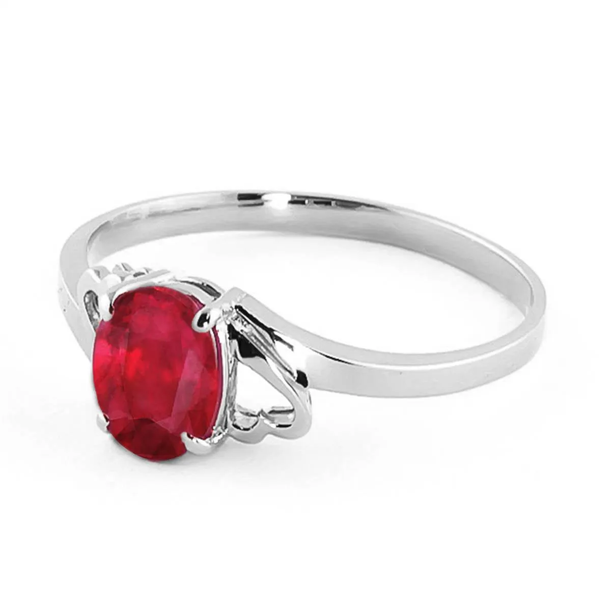 1.15 Carat 14K Solid White Gold Ring Natural Ruby