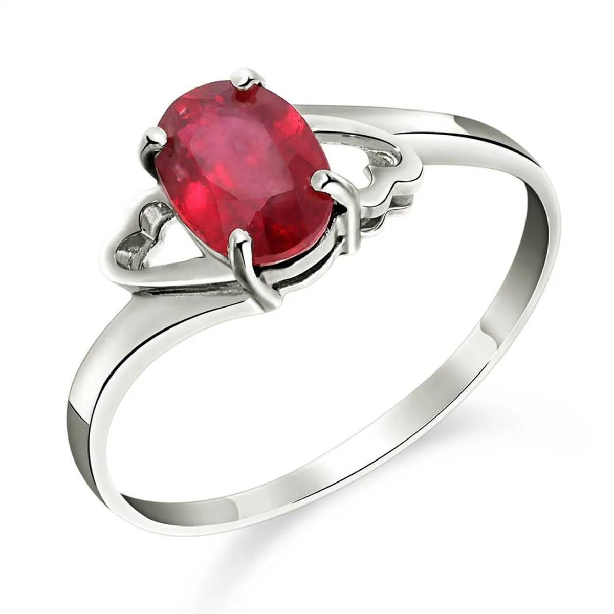 1.15 Carat 14K Solid White Gold Ring Natural Ruby