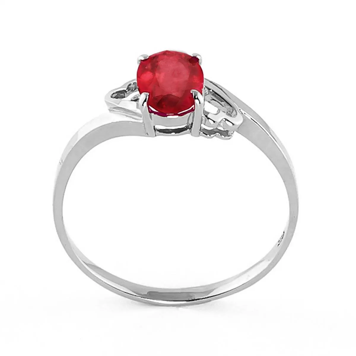 1.15 Carat 14K Solid White Gold Ring Natural Ruby