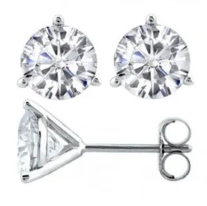 14 Karat White 0.72ct Diamond Stud Earrings