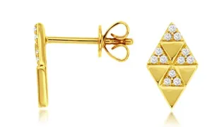 14 Karat Yellow Stud Diamond Earrings