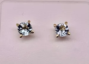 14K Aquamarine Stud Earrings