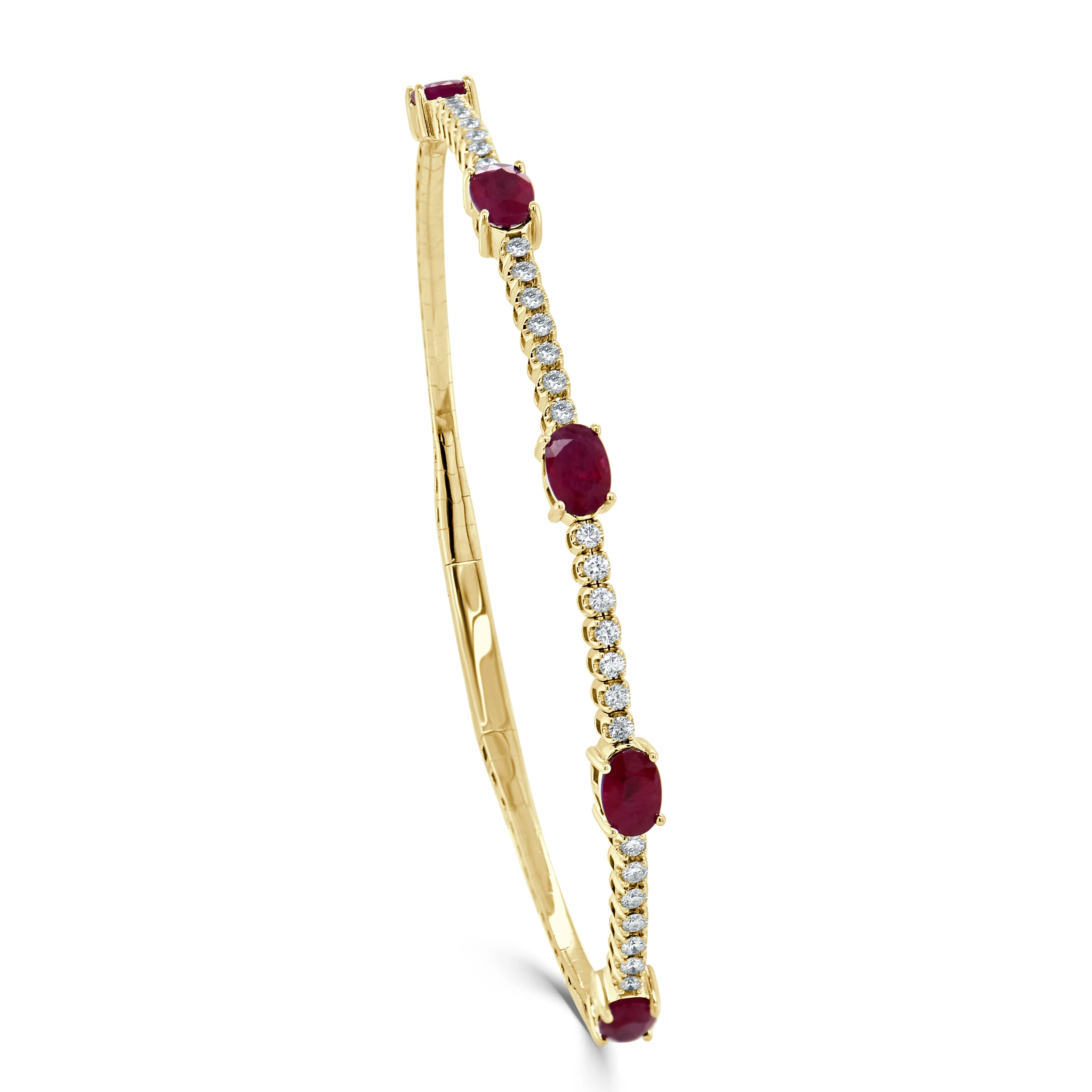 14K Gold, Ruby Station Diamond Flexible Bangle