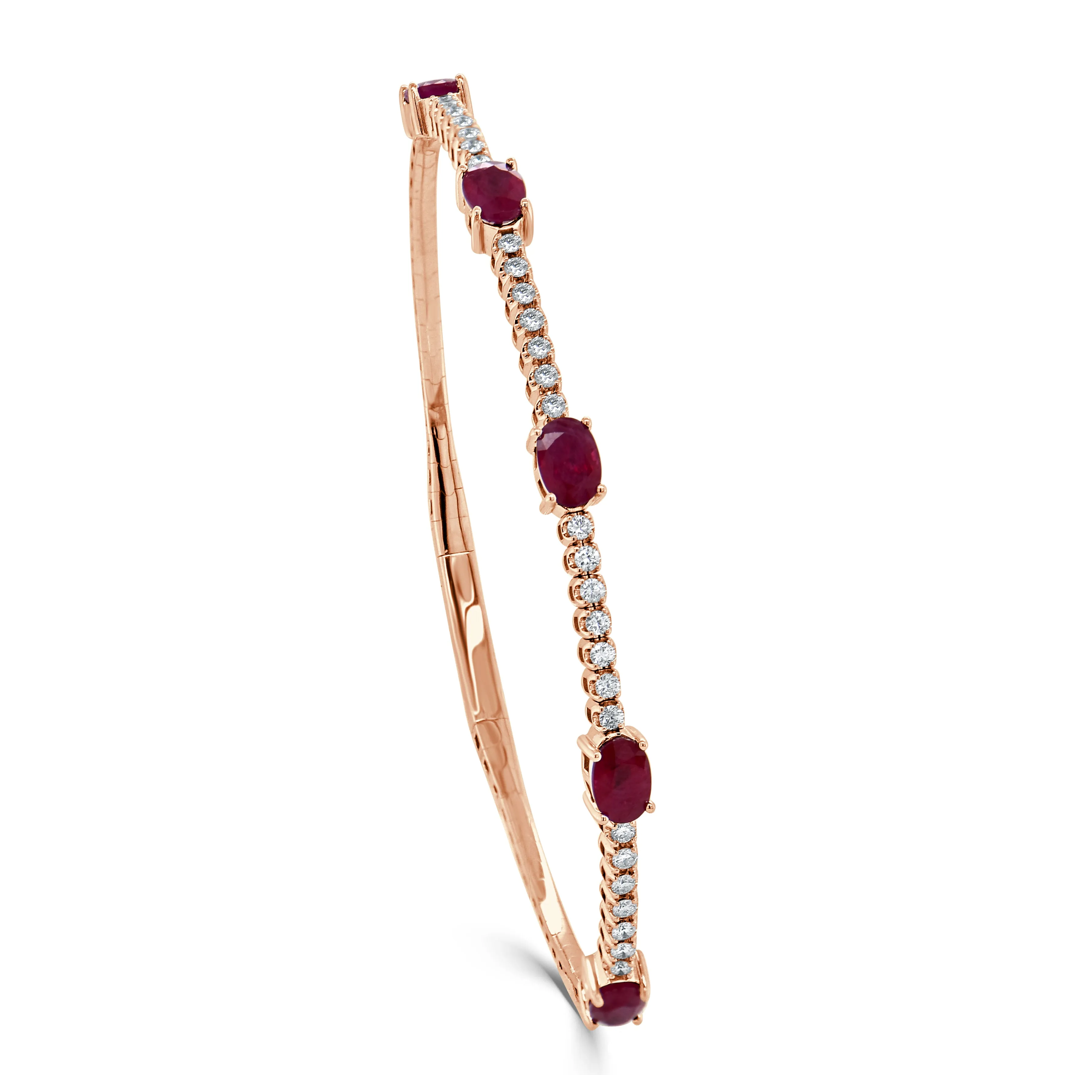 14K Gold, Ruby Station Diamond Flexible Bangle