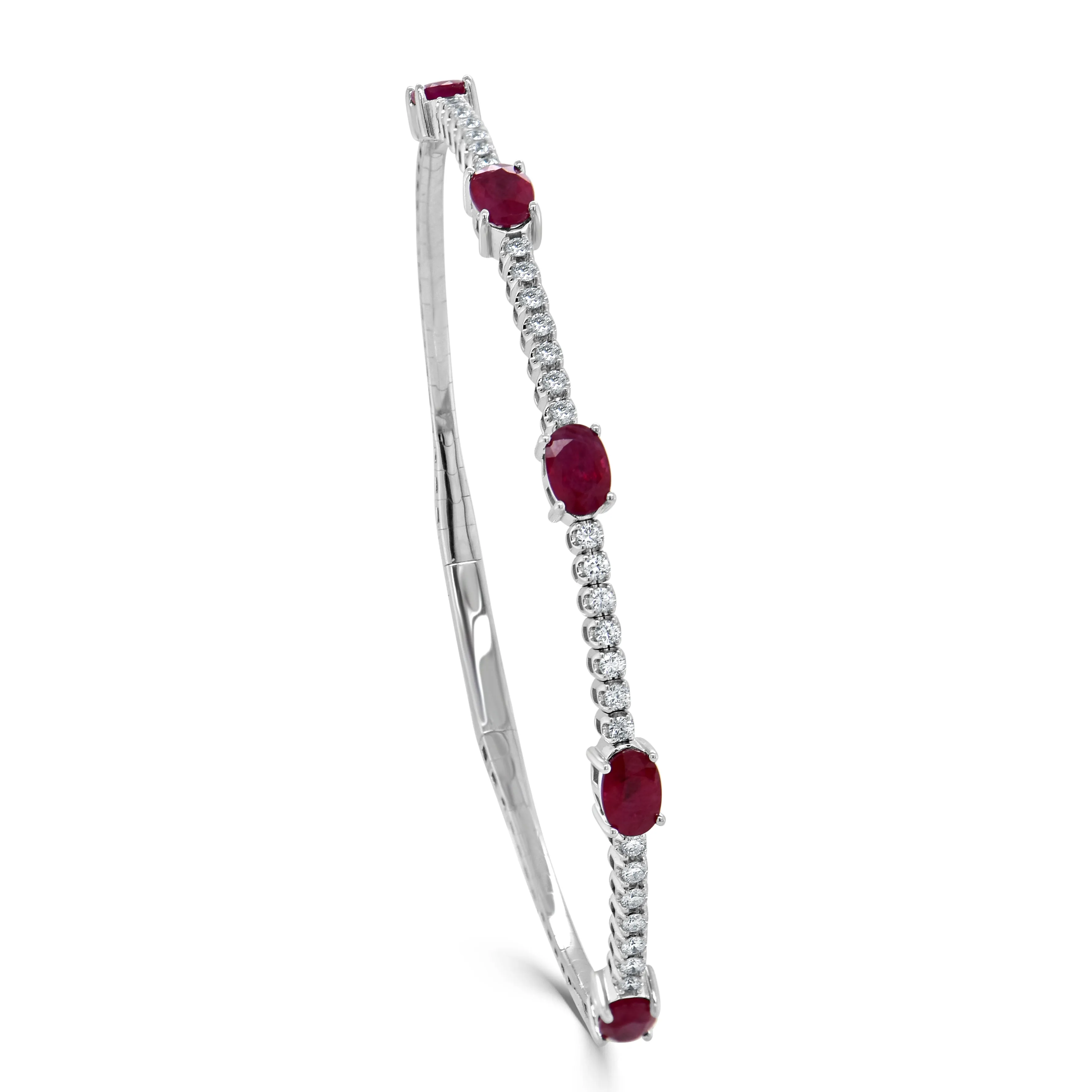 14K Gold, Ruby Station Diamond Flexible Bangle