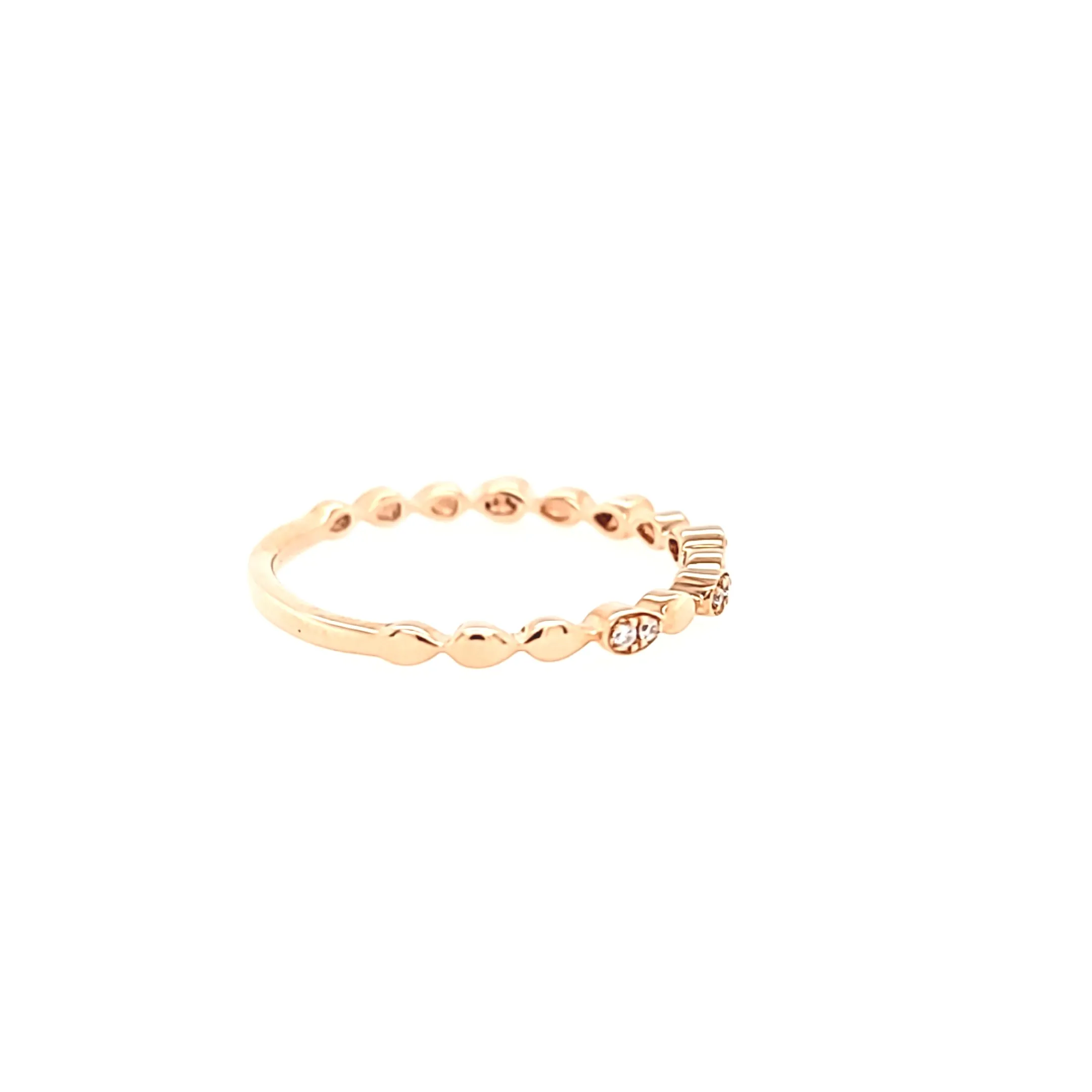 14k Rose Gold Diamond Pod Stacker Ring (I7054)