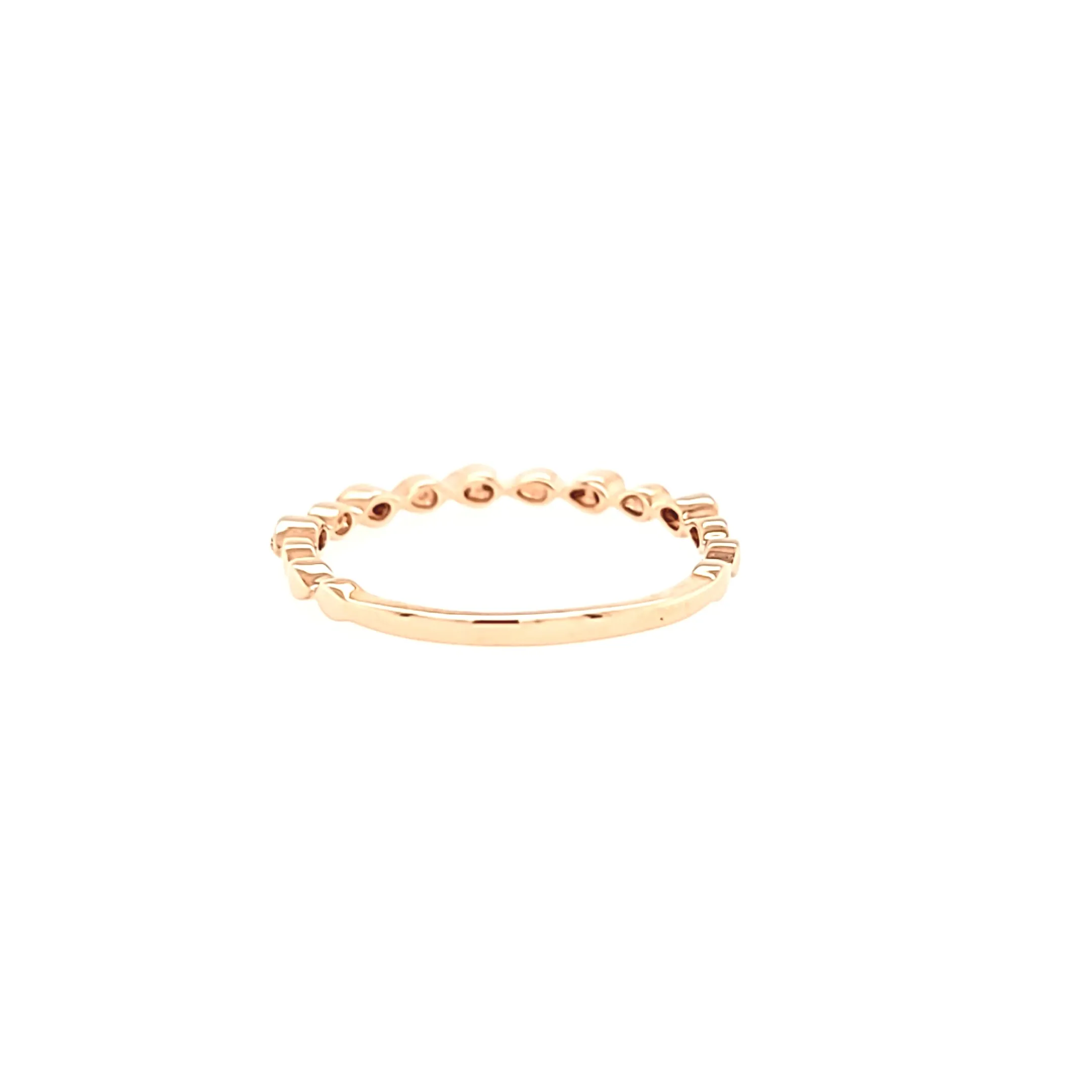 14k Rose Gold Diamond Pod Stacker Ring (I7054)