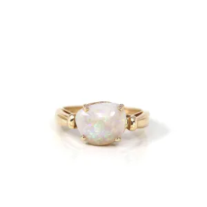 14k Yellow Gold Natural Australian Opal Ring