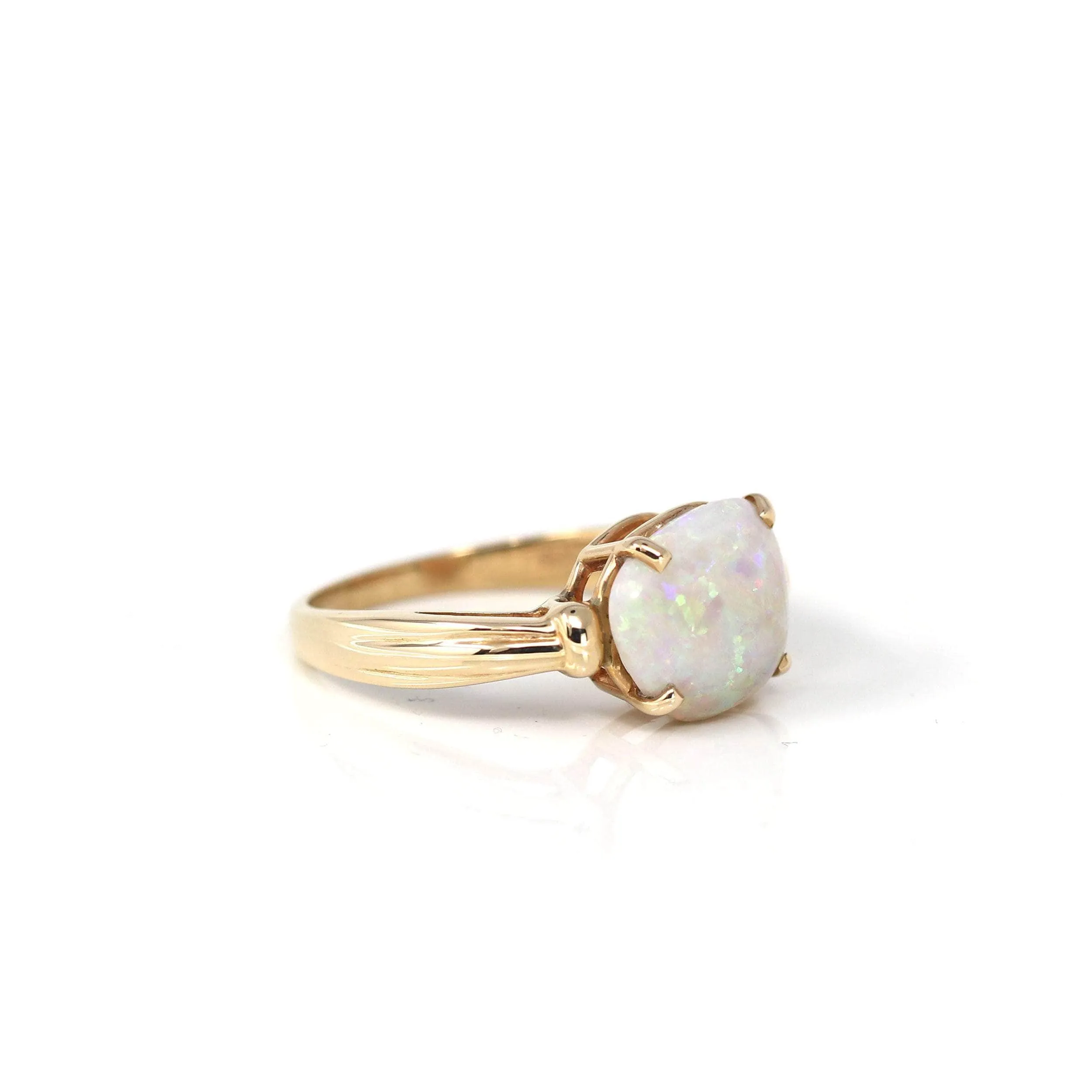 14k Yellow Gold Natural Australian Opal Ring