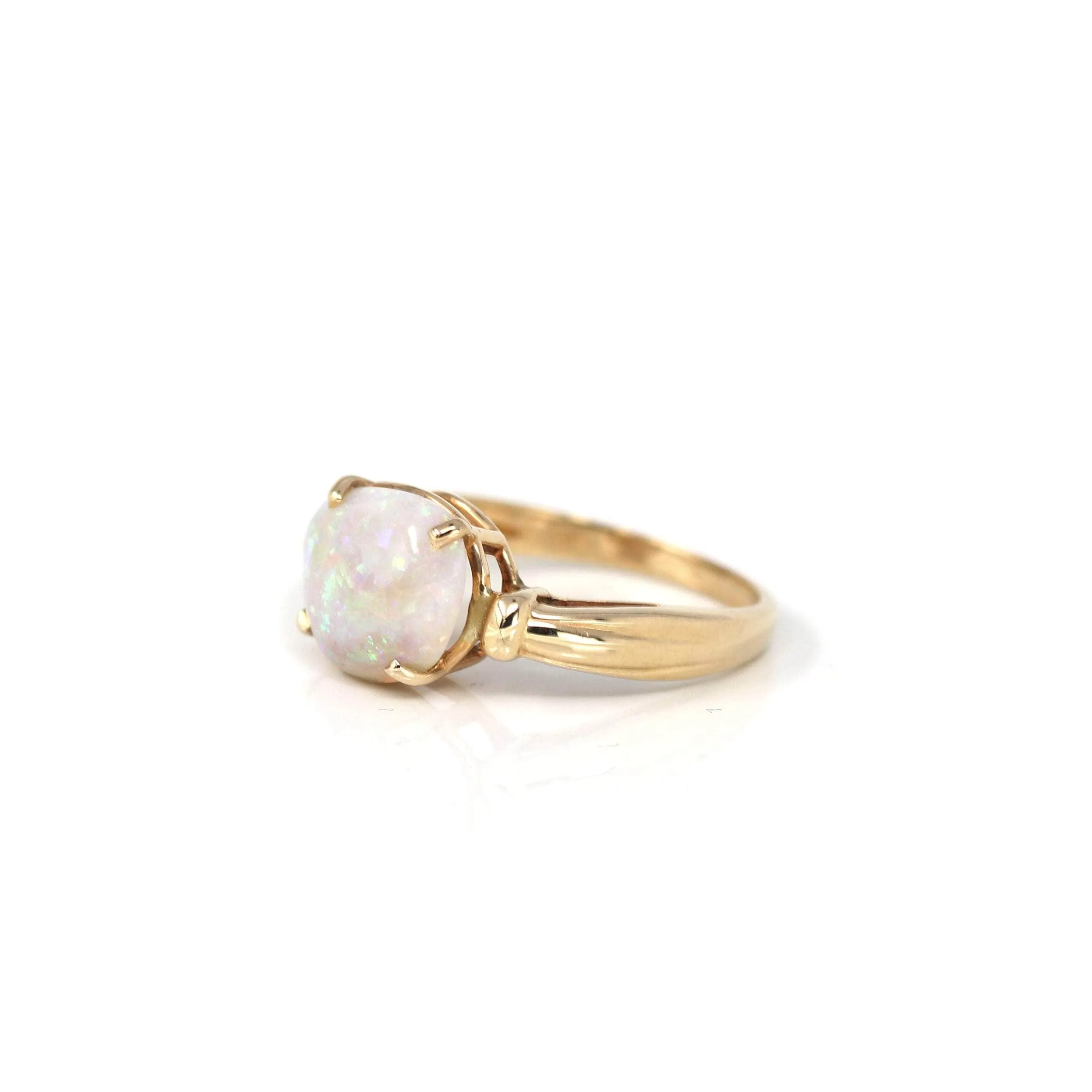 14k Yellow Gold Natural Australian Opal Ring