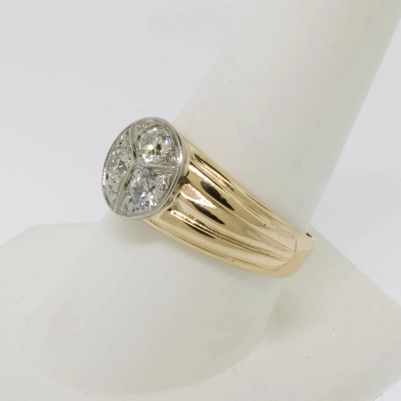 14K Yellow/White Gold Old Mine Cut Diamond Ring 1CTW Size 10.5 Preowned Jewelry