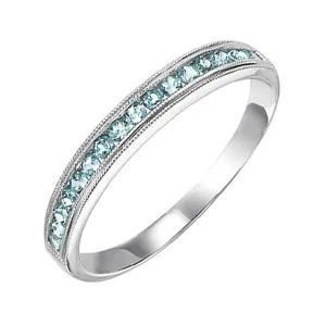 14KT WHITE GOLD AQUAMARINE (1/3 CTW) RING