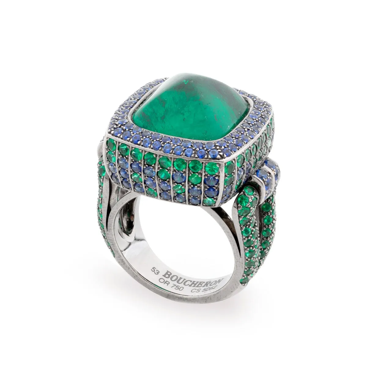 15kt Emerald & Sapphire Ring