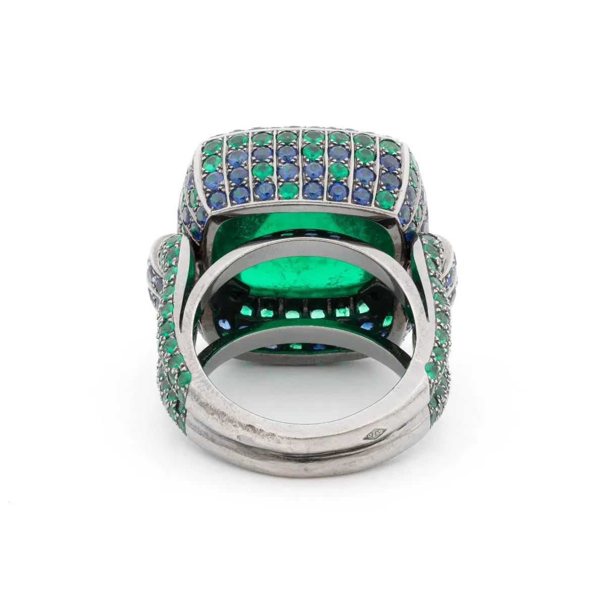 15kt Emerald & Sapphire Ring