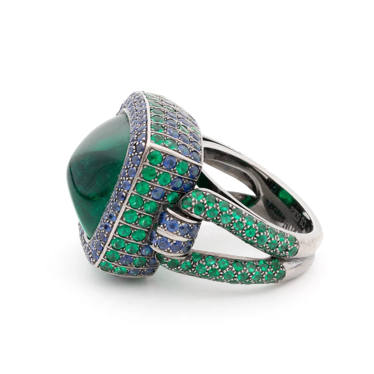 15kt Emerald & Sapphire Ring