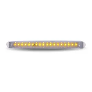 17" Clear Amber LED Chrome Auxiliary Strip