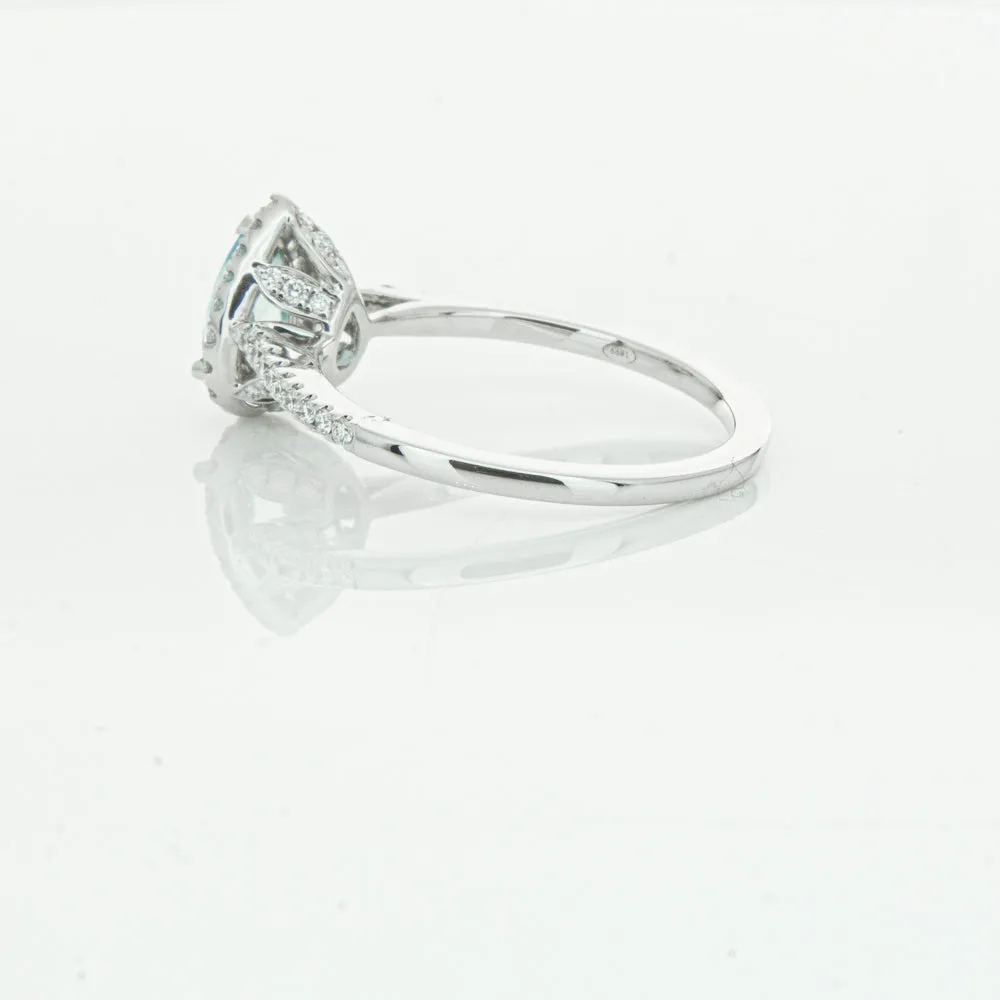 18ct White Gold .60ct Aquamarine & Diamond Mini Sierra Ring