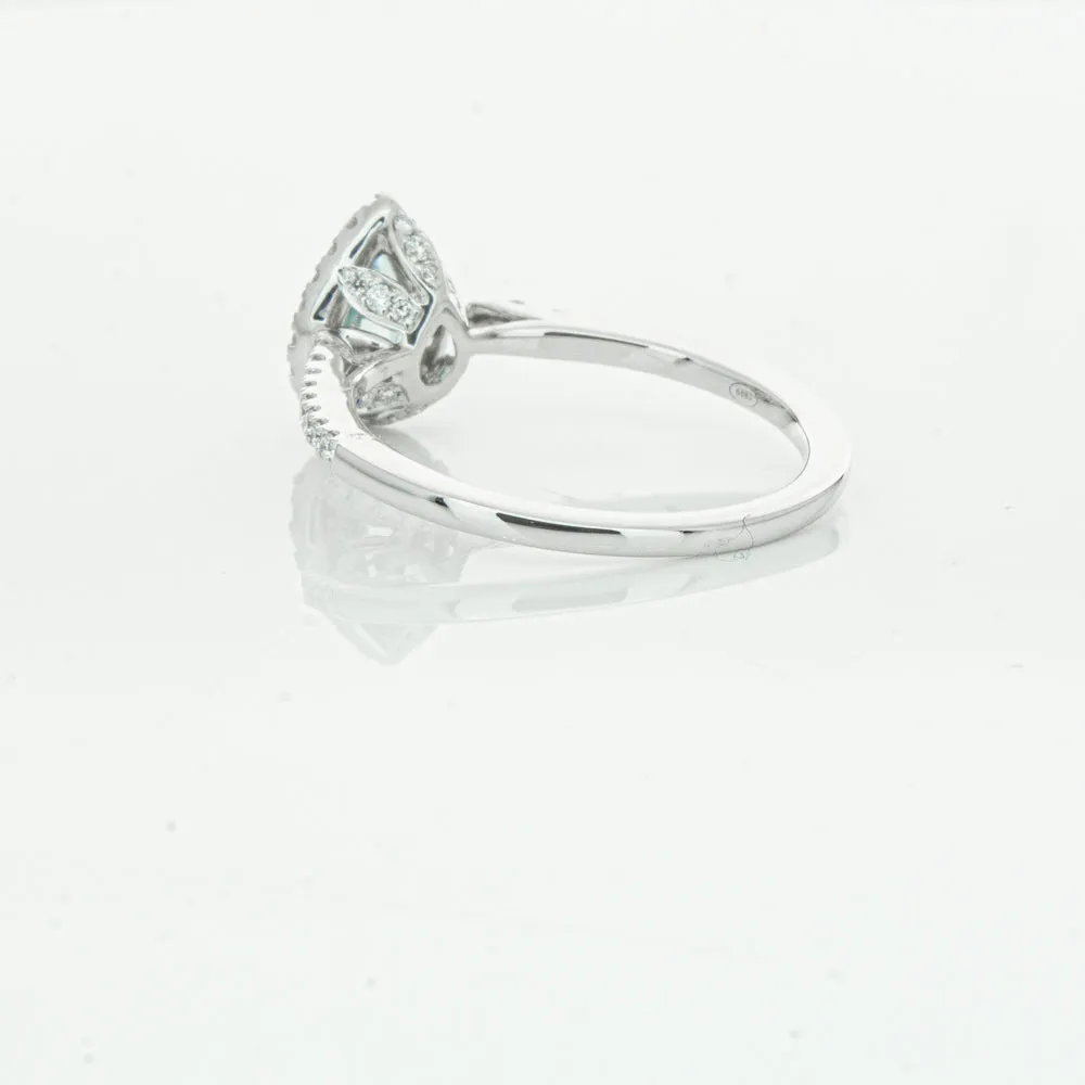 18ct White Gold .60ct Aquamarine & Diamond Mini Sierra Ring