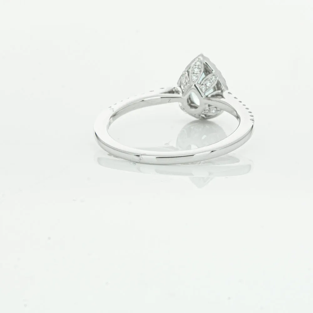 18ct White Gold .60ct Aquamarine & Diamond Mini Sierra Ring