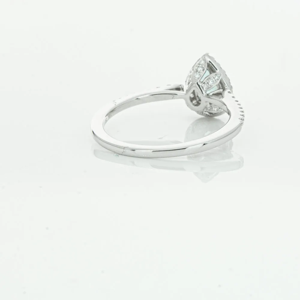 18ct White Gold .60ct Aquamarine & Diamond Mini Sierra Ring