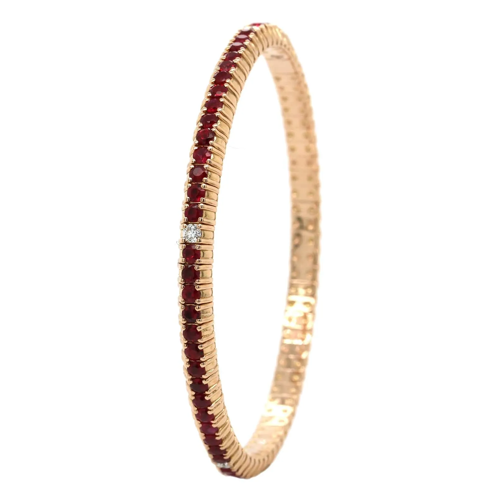 18K Yellow Gold Ruby Stretch Bracelet