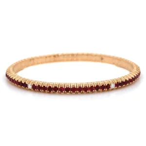 18K Yellow Gold Ruby Stretch Bracelet