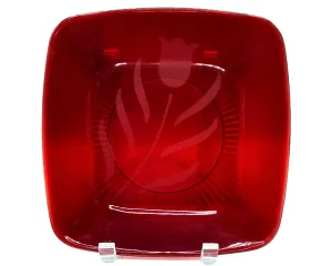 1950s Anchor Hocking Charm Royal Ruby Luncheon Plate w Tulip Etch