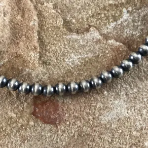 24" Single Strand Oxidized Sterling Silver Beaded Necklace 3 mm