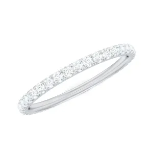 2.5 CT French Pave Set Moissanite Stackable Full Eternity Ring