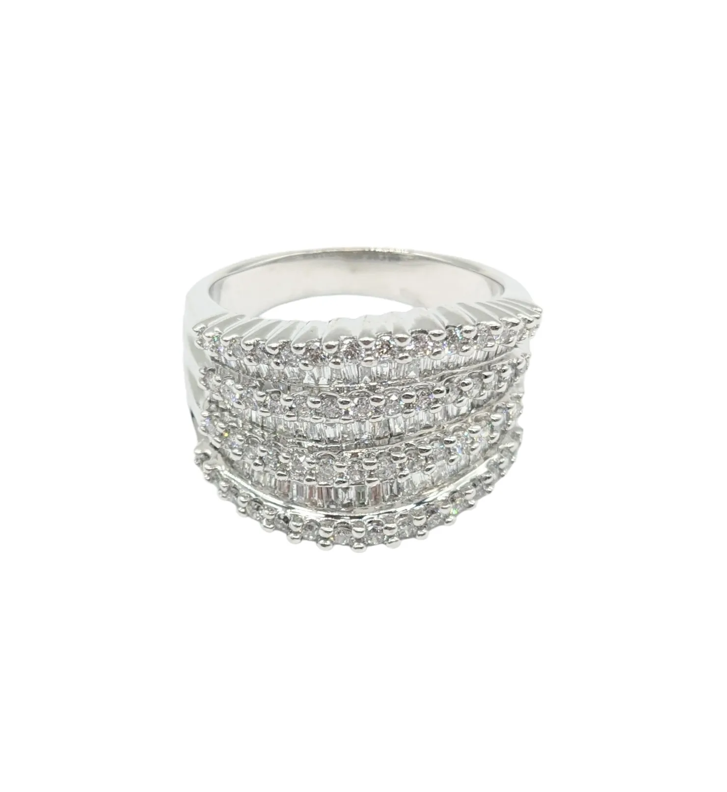 3 Carat Diamond 6 Row Curved Band