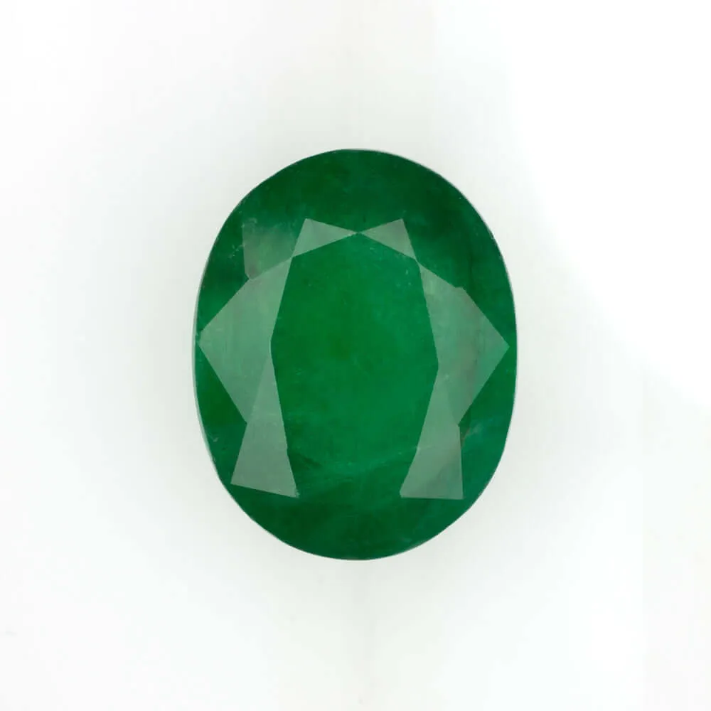 3.78ct BRIGHT GREEN EMERALD NATURAL OVAL SHAPE CUT LOOSE GEMSTONE EARTH MINED