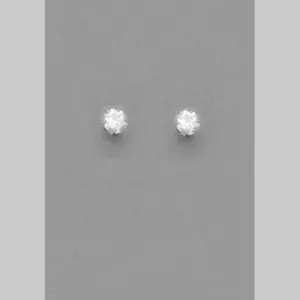 3mm Round CZ Stud Earrings