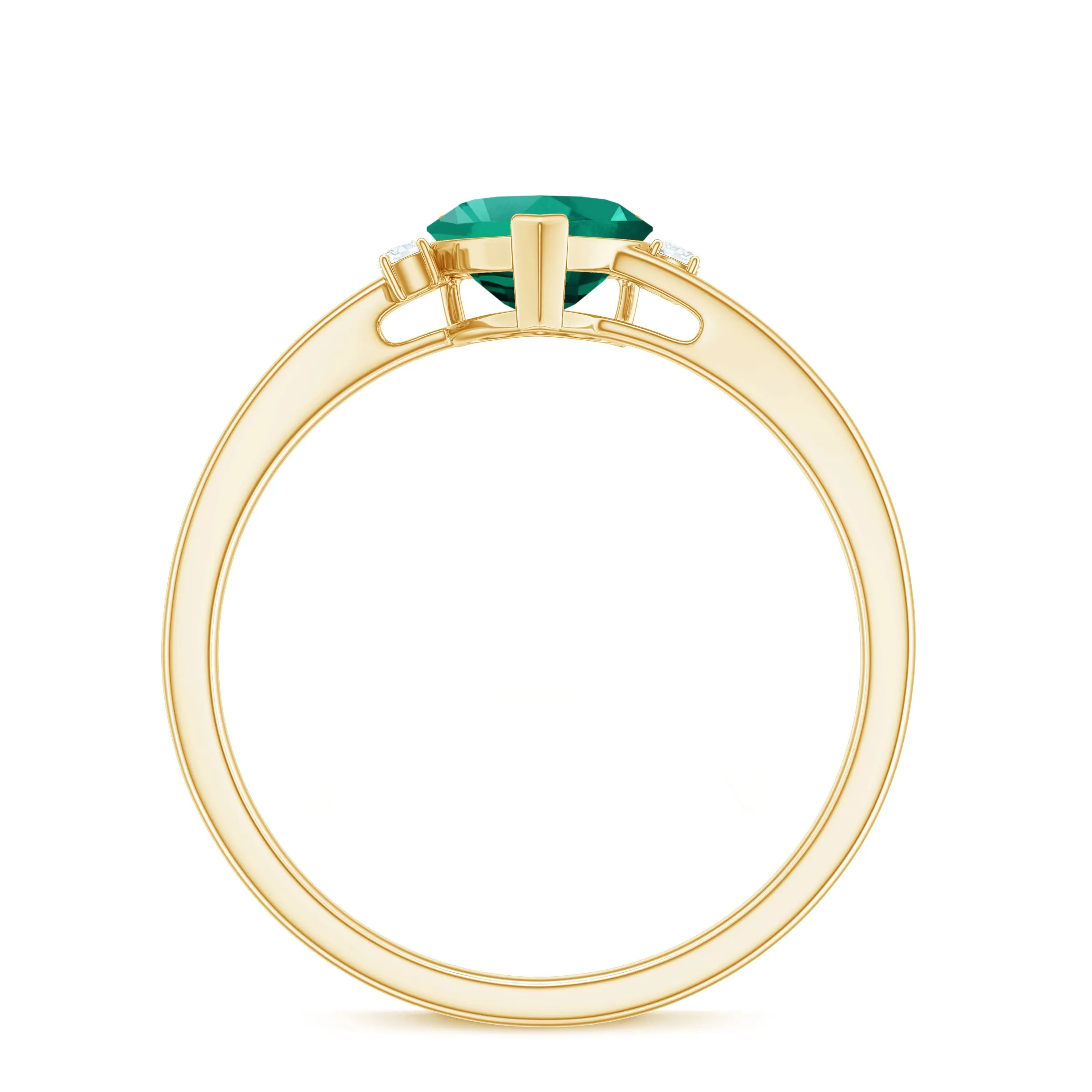 6 MM Heart Lab Grown Emerald Minimal Solitaire Promise Ring