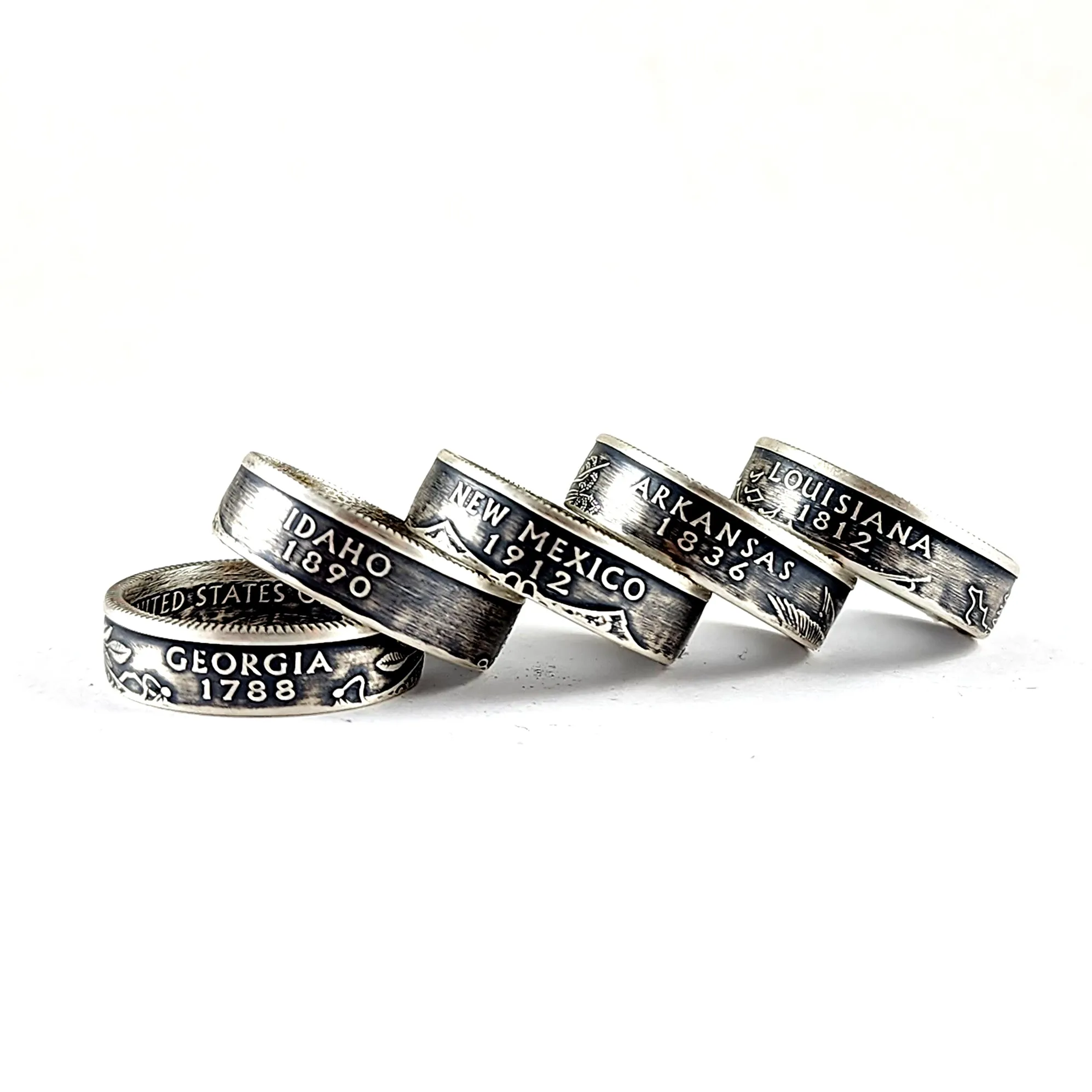 90% 1999-2008 Silver State Quarter Coin Ring - Wholesale