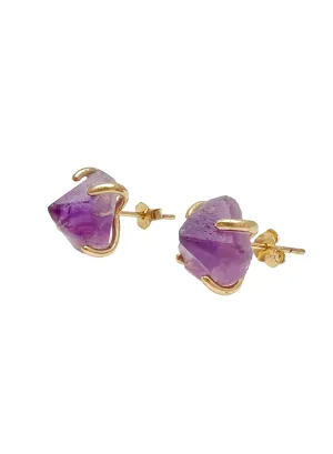 Amethyst Stone Stud Earrings LE013