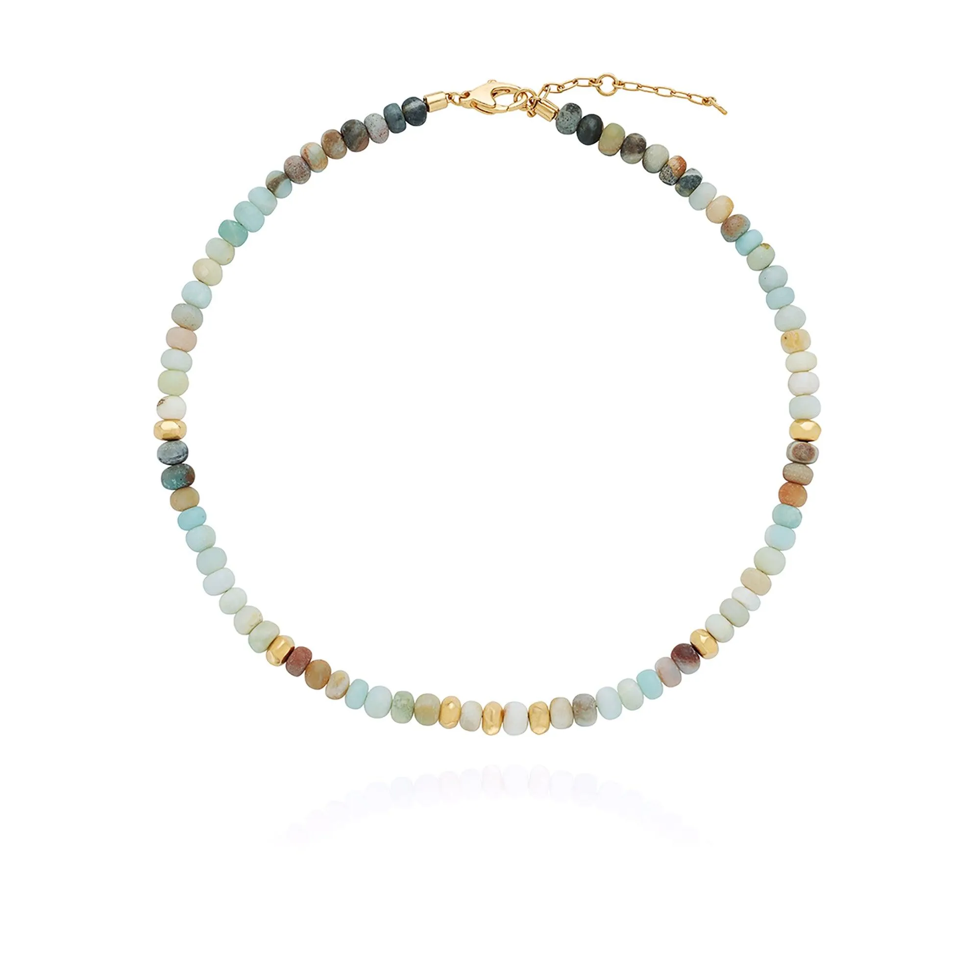 Anna Beck Amazonite and Gold Beaded Necklace