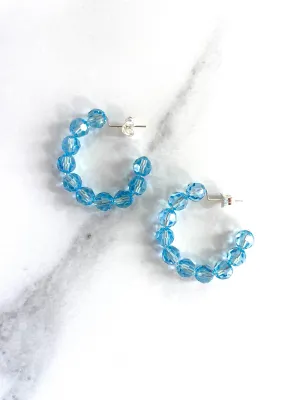 Aquamarine Swarovski Classic Hoops