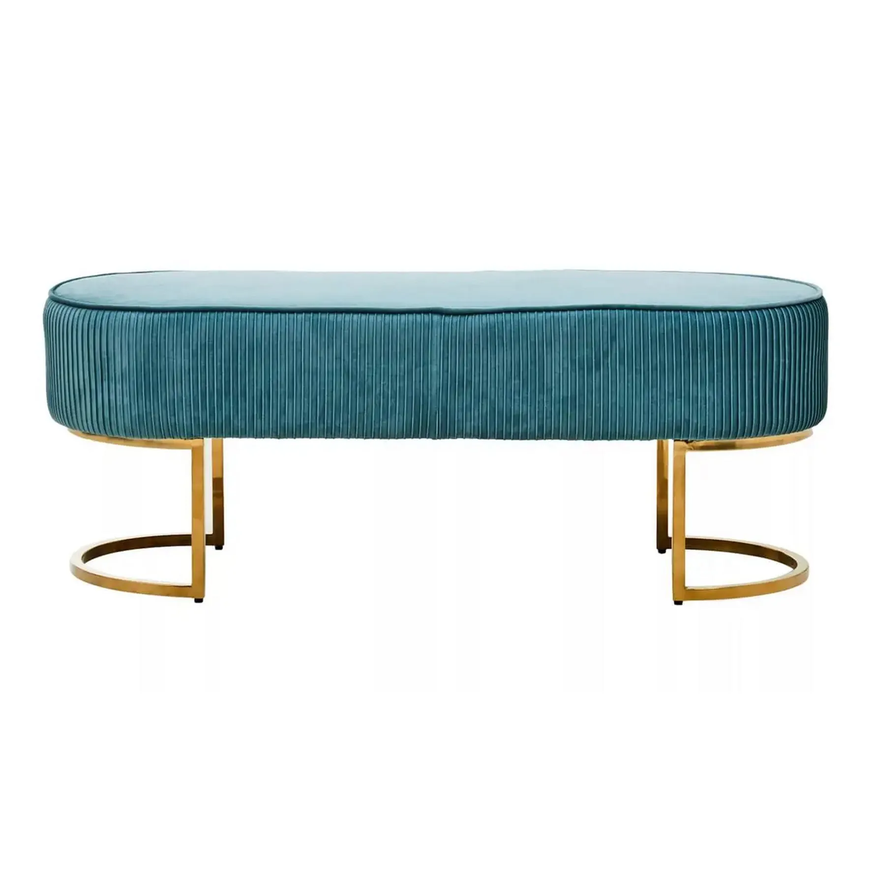 Aquamarine Velvet Cushioned Stool 121 cm