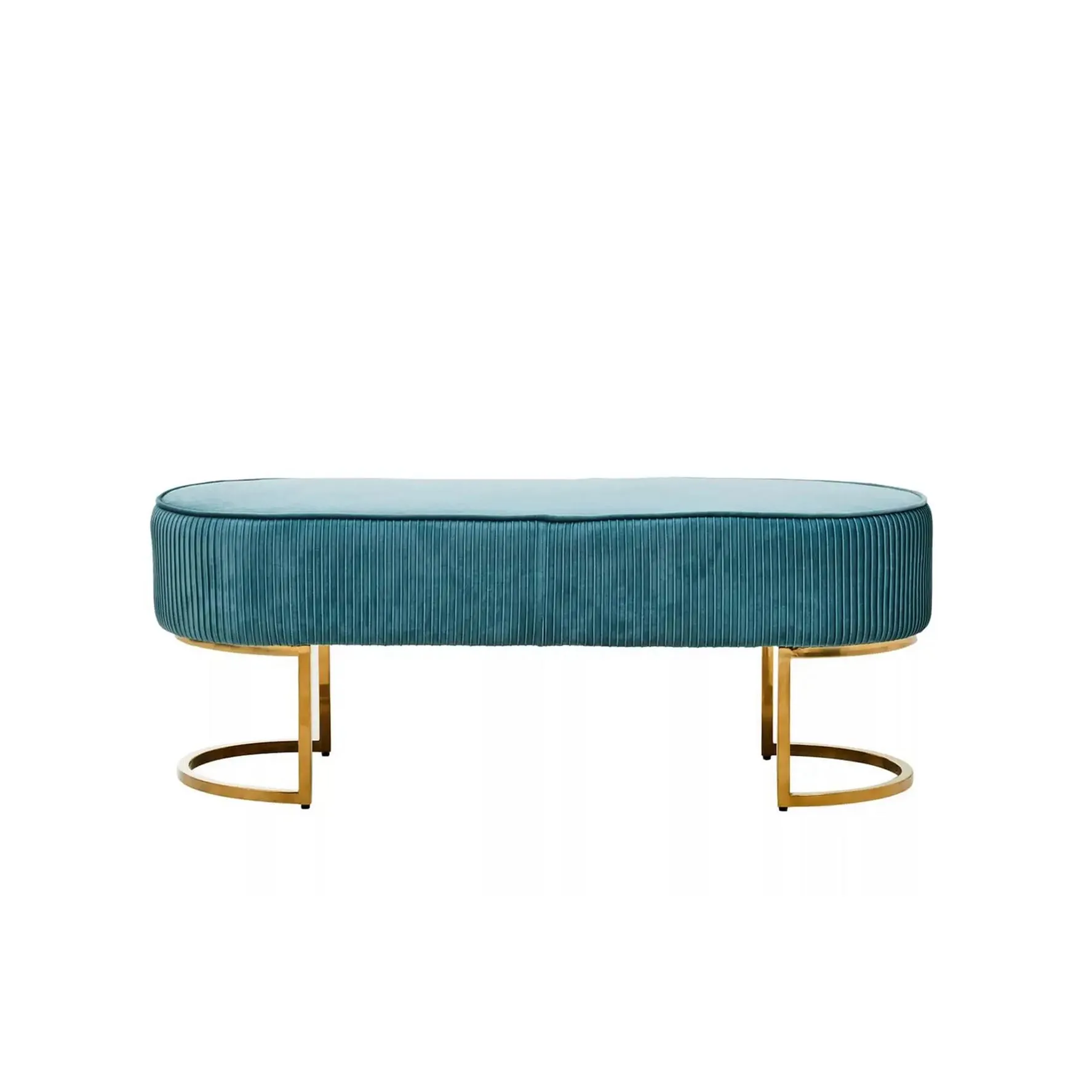 Aquamarine Velvet Cushioned Stool 121 cm