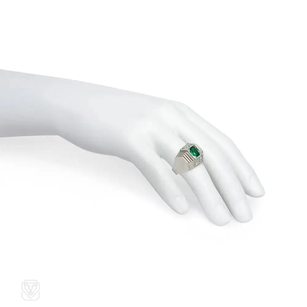 Art Deco emerald and diamond ring, René  Boivin