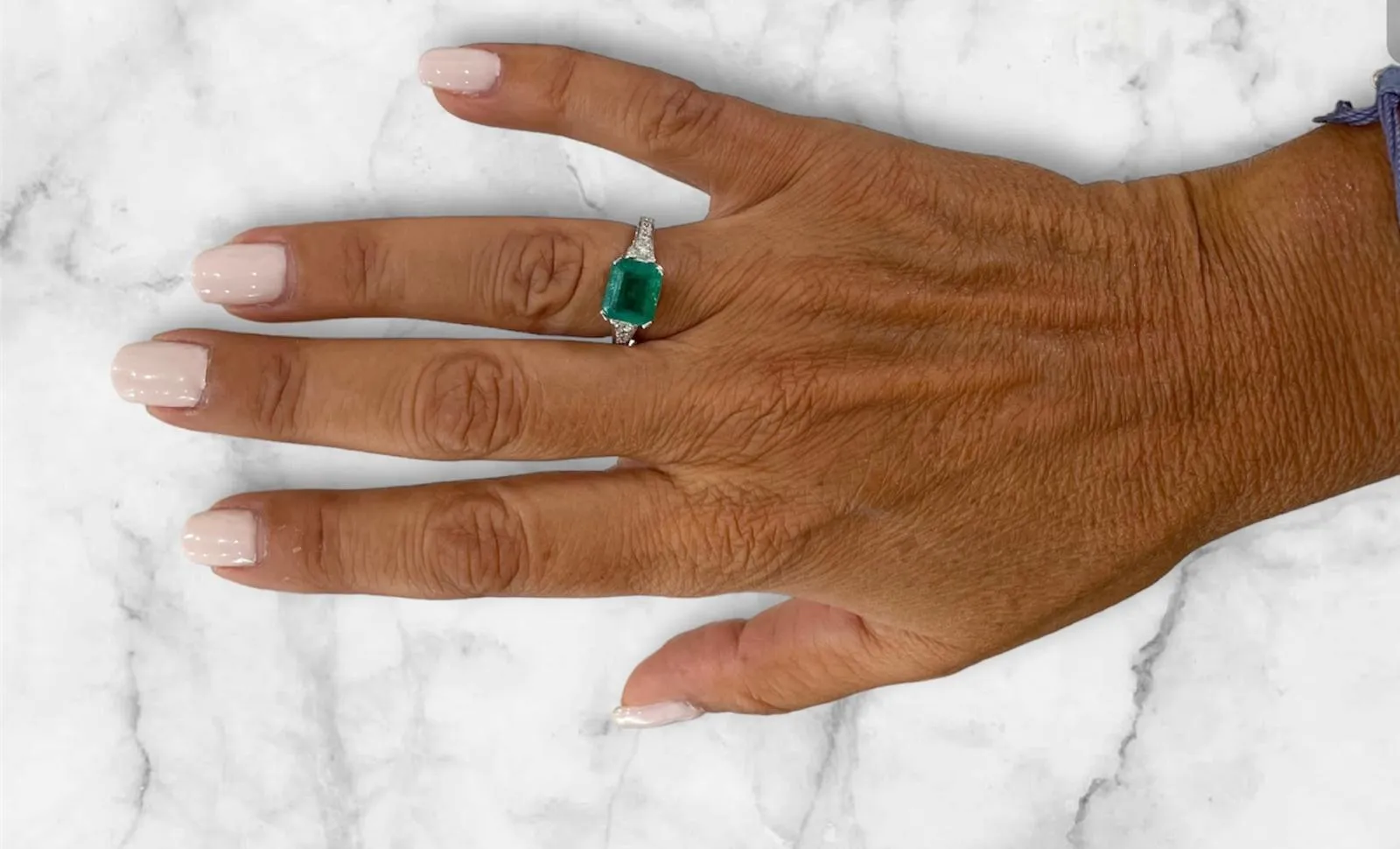 Art Nouveau Emerald Diamond Ring