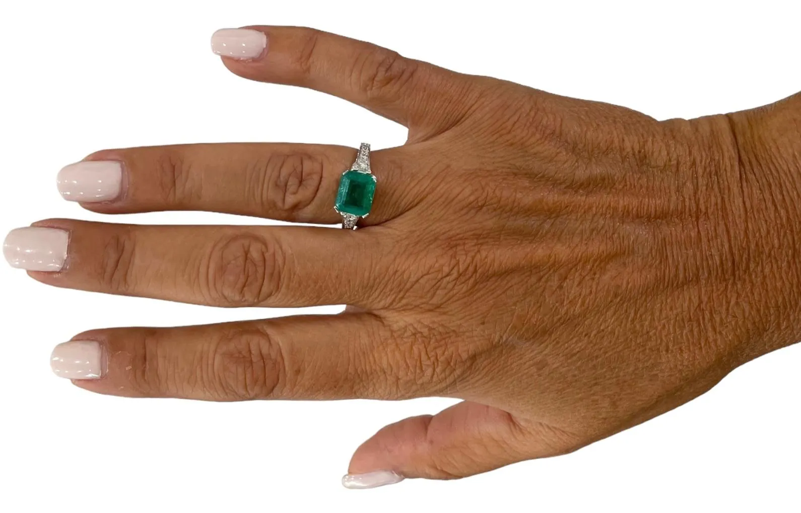 Art Nouveau Emerald Diamond Ring