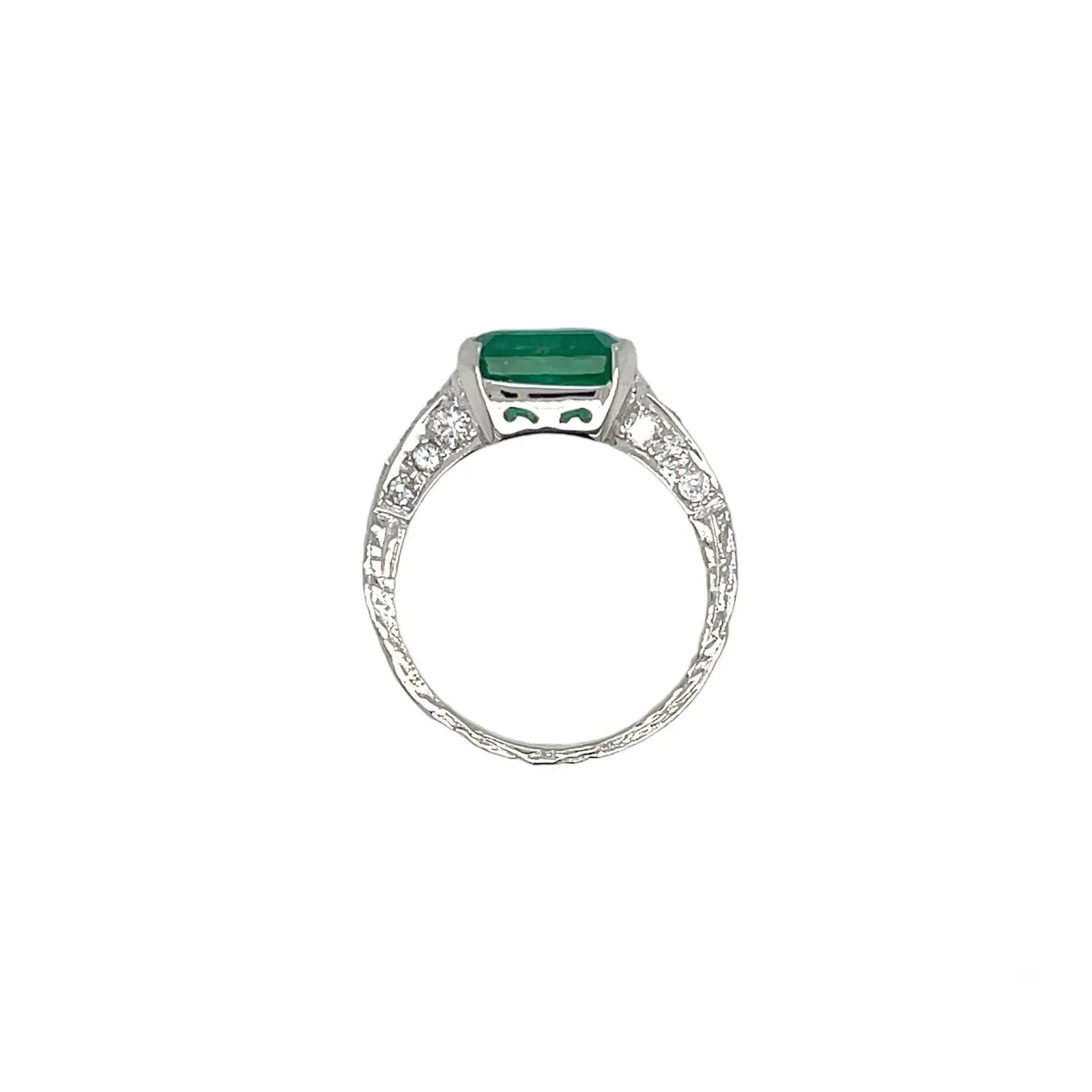 Art Nouveau Emerald Diamond Ring