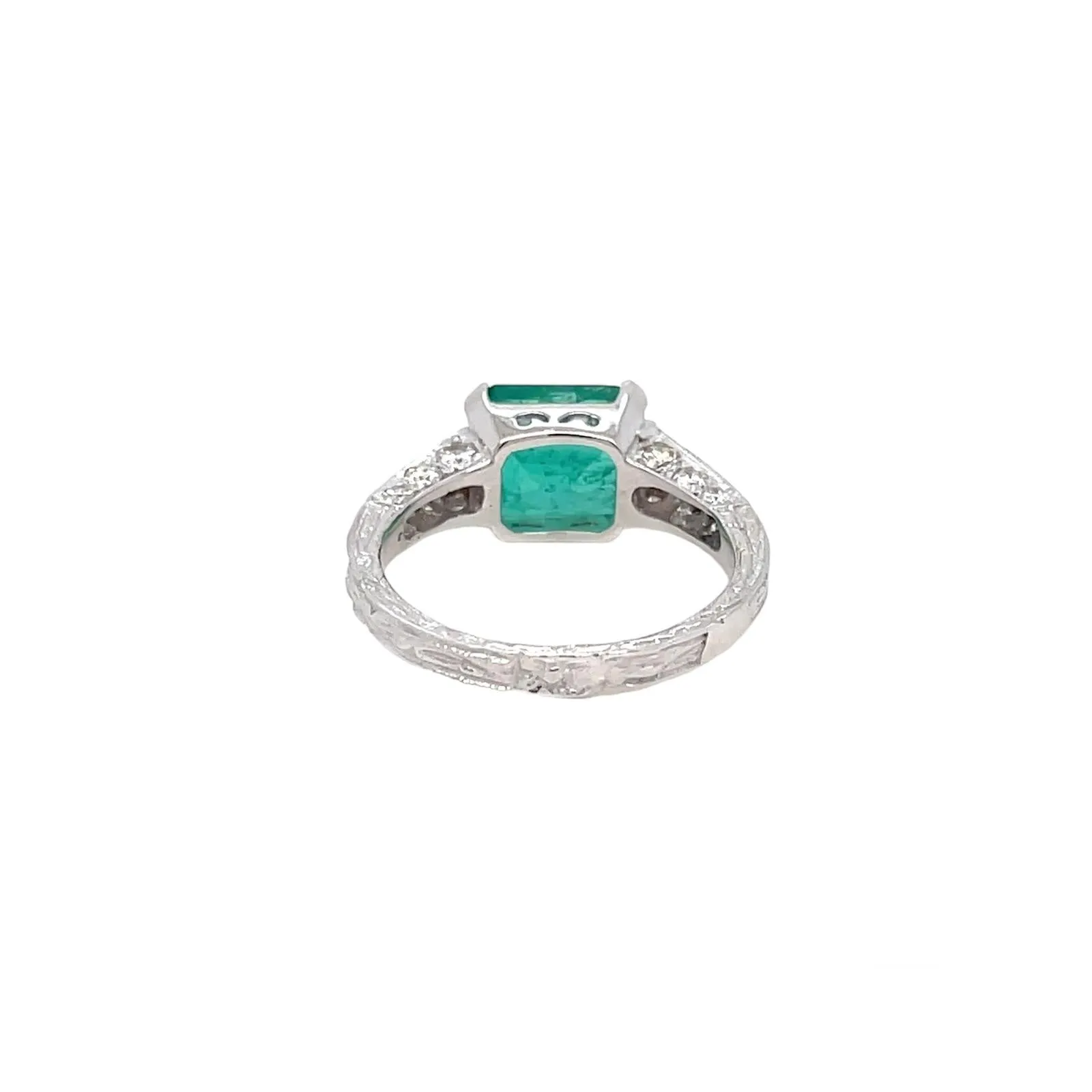 Art Nouveau Emerald Diamond Ring