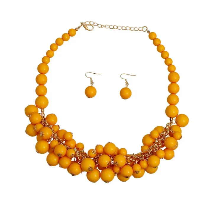 Ball Bead Cluster Collar Set