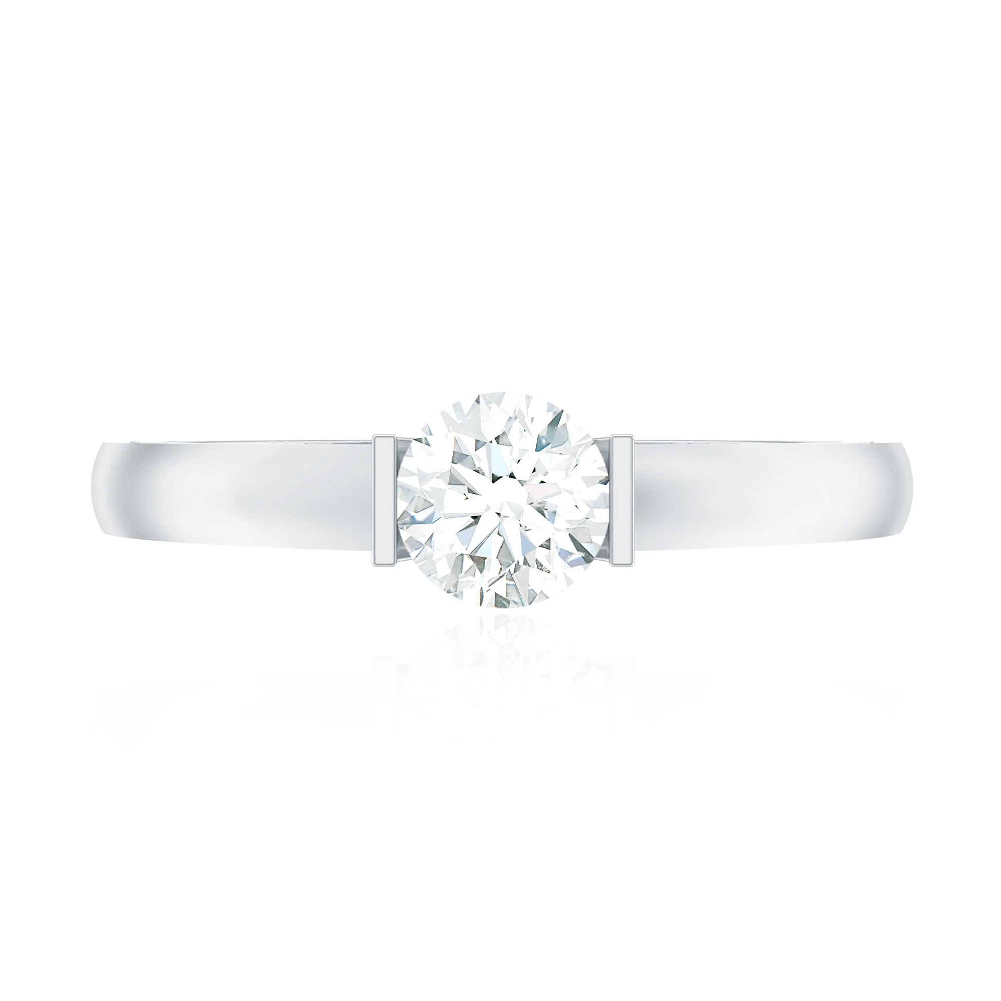 Bar Set Moissanite Solitaire Promise Ring