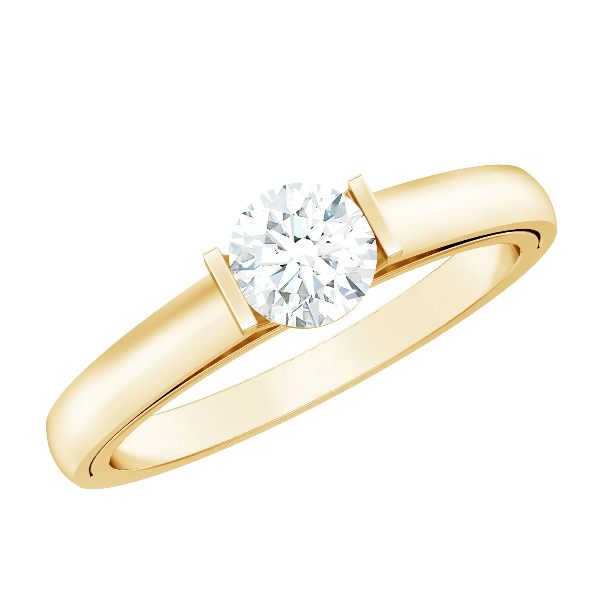 Bar Set Moissanite Solitaire Promise Ring